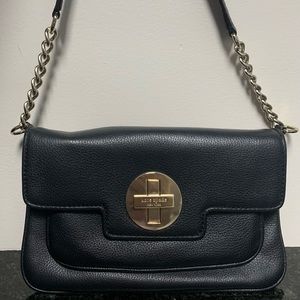 Kate spade black silver hardware handbag
